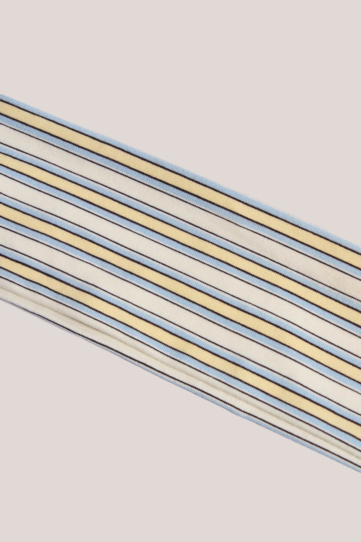 Chic Modal Ribbed Headband in Blue & Yellow Stripe