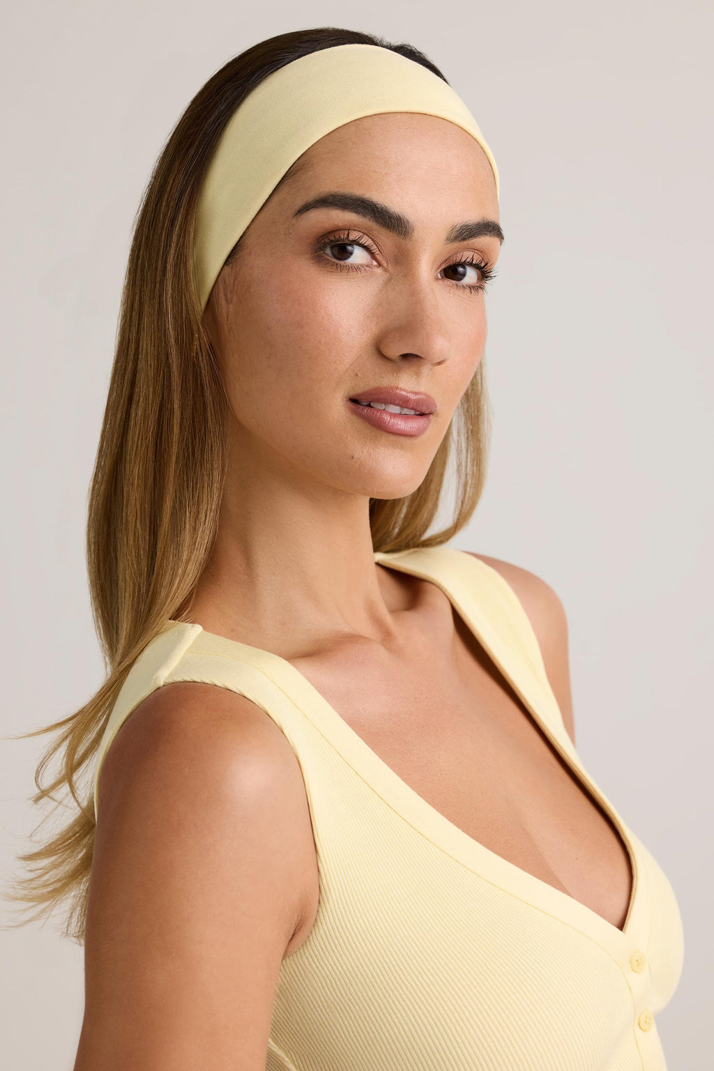 Chic Modal Ribbed Headband in Buttercream Yellow