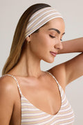Chic Modal Ribbed Headband in Pink & Yellow Stripe