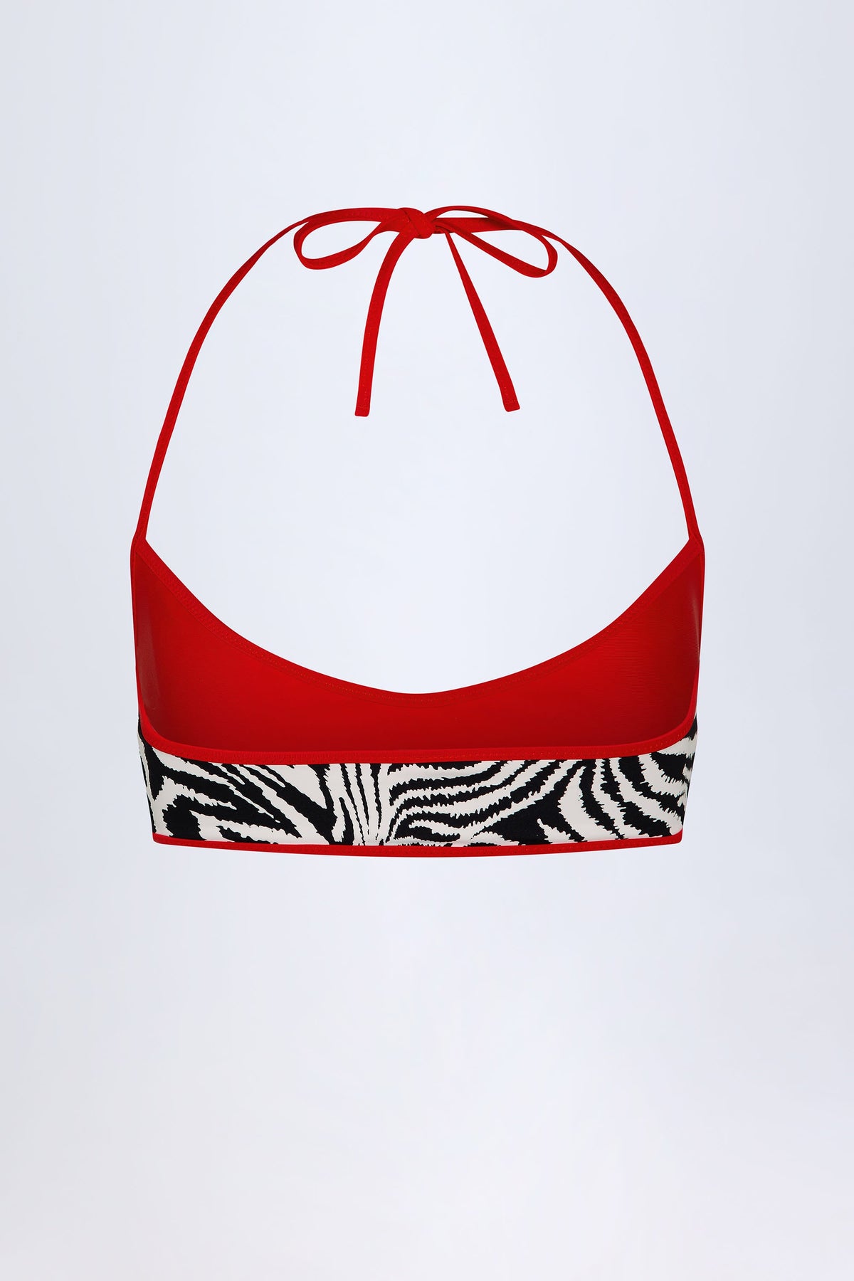 Chic Reversible Halterneck Bikini Top in Zebra Print