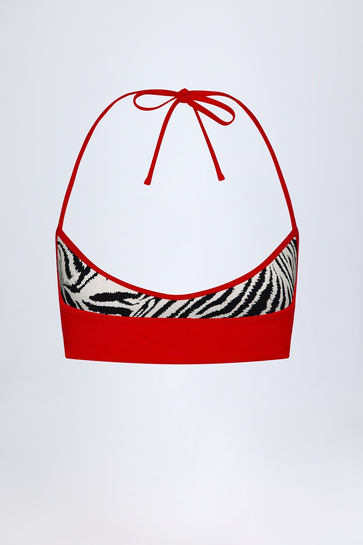 Chic Reversible Halterneck Bikini Top in Zebra Print