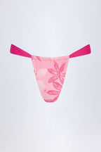 Chic Cheeky Bikini Bottoms in Pink Orchid Print