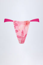 Chic Cheeky Bikini Bottoms in Pink Orchid Print