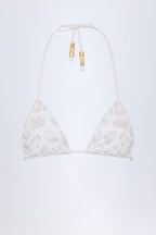 Chic Charm-Detail Triangle Bikini Top in White