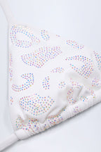 Chic Charm-Detail Triangle Bikini Top in White