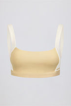 Chic Contrast Sports Bra in Lemon Marl