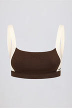 Chic Contrast Sports Bra in Pecan Marl