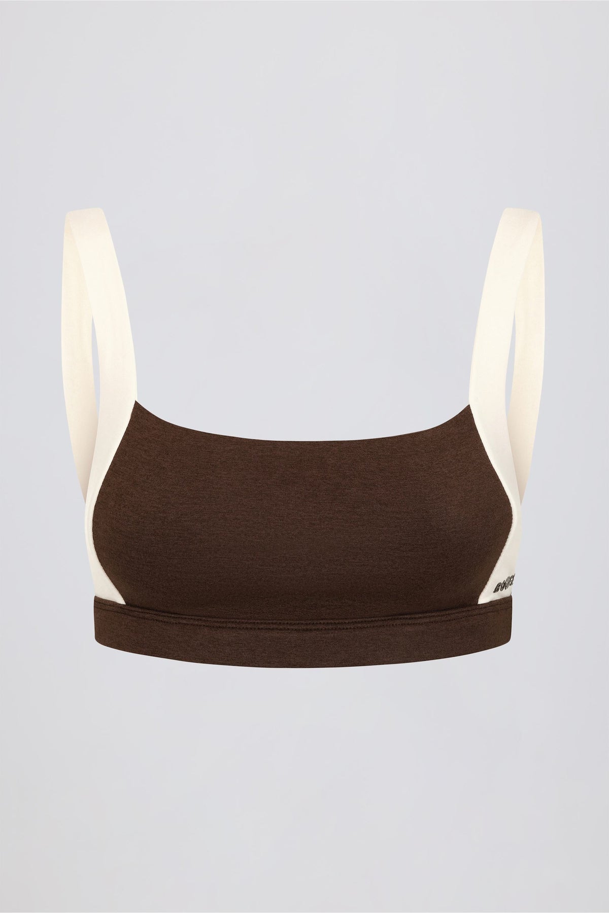 Chic Contrast Sports Bra in Pecan Marl