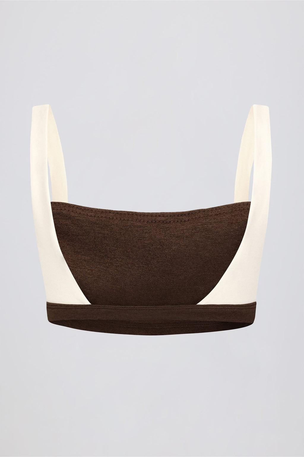 Chic Contrast Sports Bra in Pecan Marl