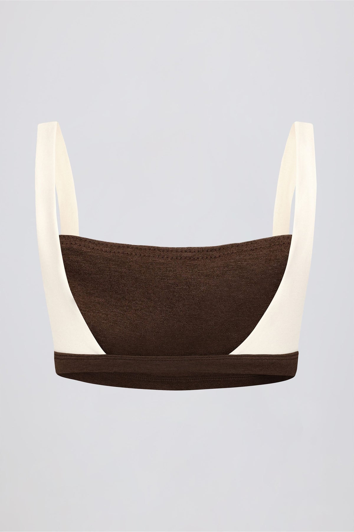 Chic Contrast Sports Bra in Pecan Marl