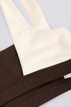 Chic Contrast Sports Bra in Pecan Marl