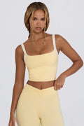Chic Cropped Tank Top in Lemon Marl