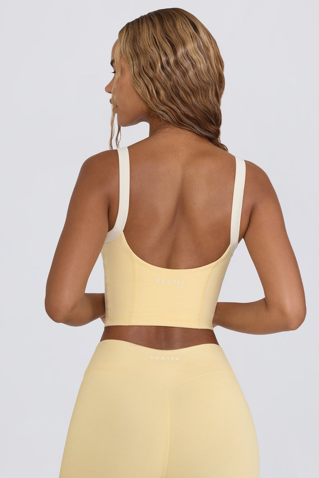 Chic Cropped Tank Top in Lemon Marl