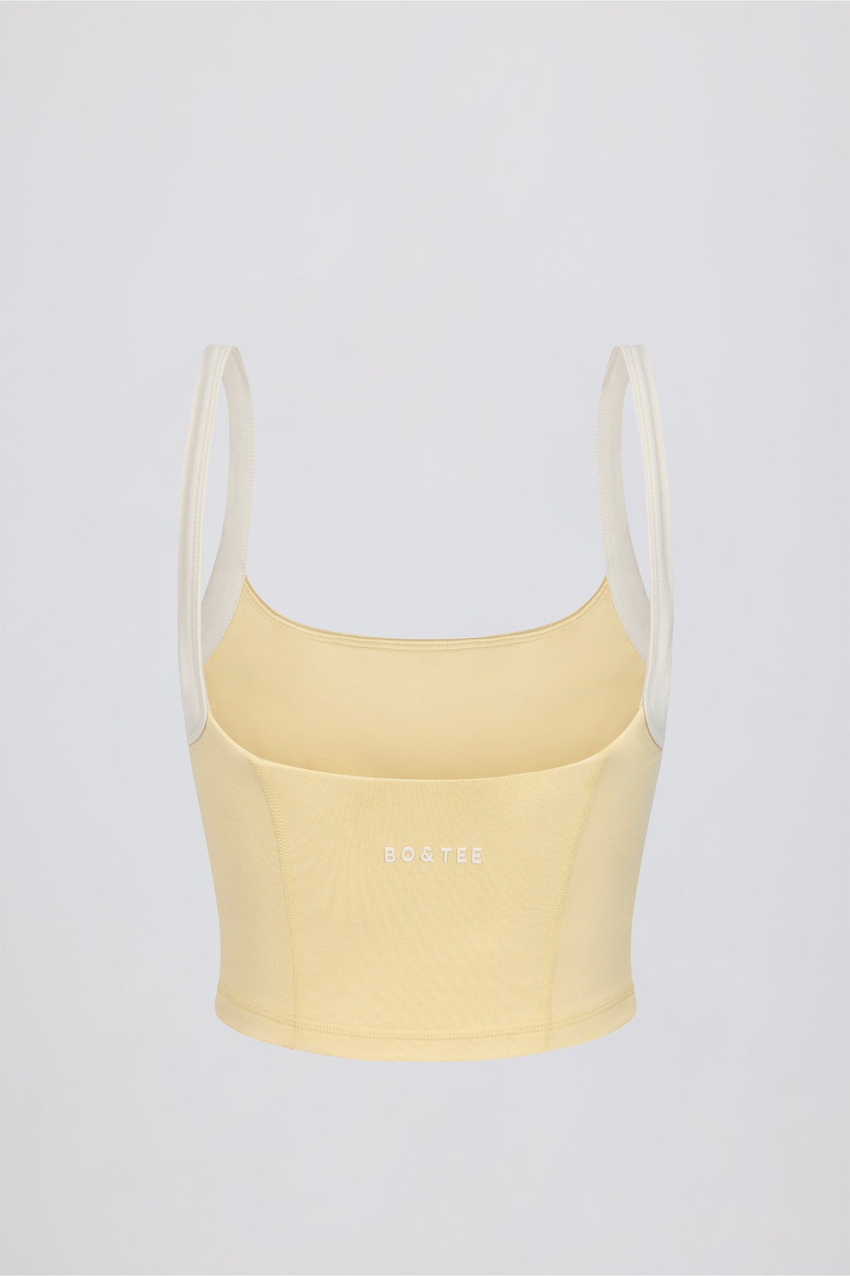 Chic Cropped Tank Top in Lemon Marl