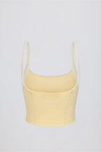 Chic Cropped Tank Top in Lemon Marl