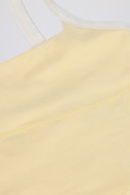 Chic Cropped Tank Top in Lemon Marl