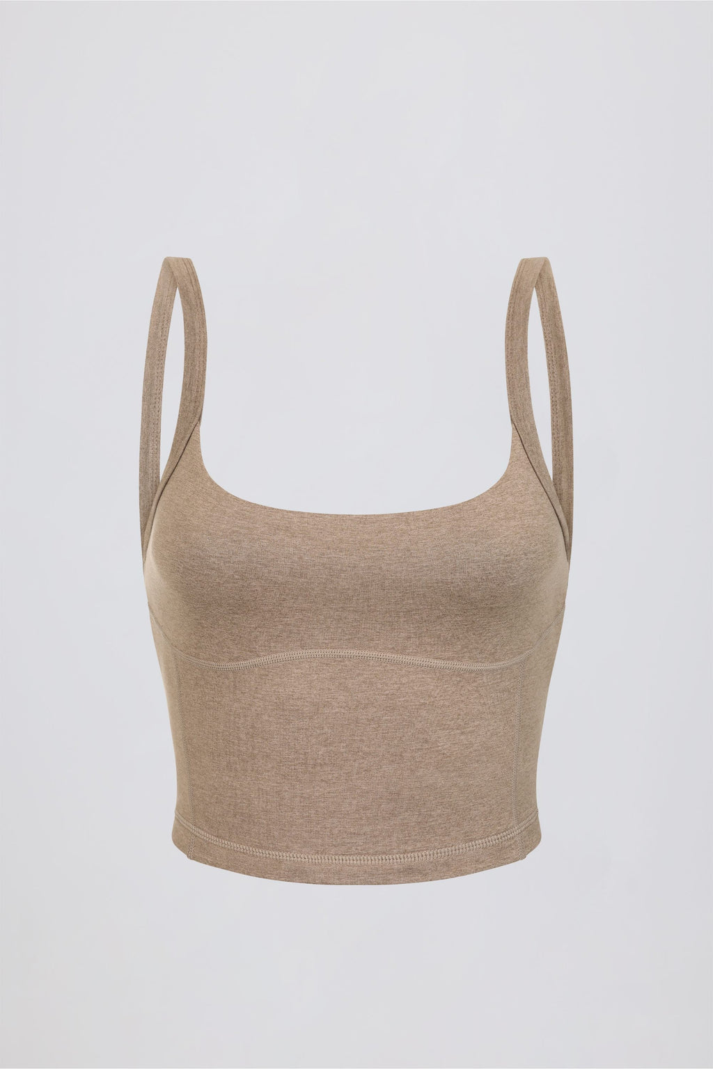 Chic Cropped Tank Top in Mocha Marl