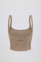 Chic Cropped Tank Top in Mocha Marl