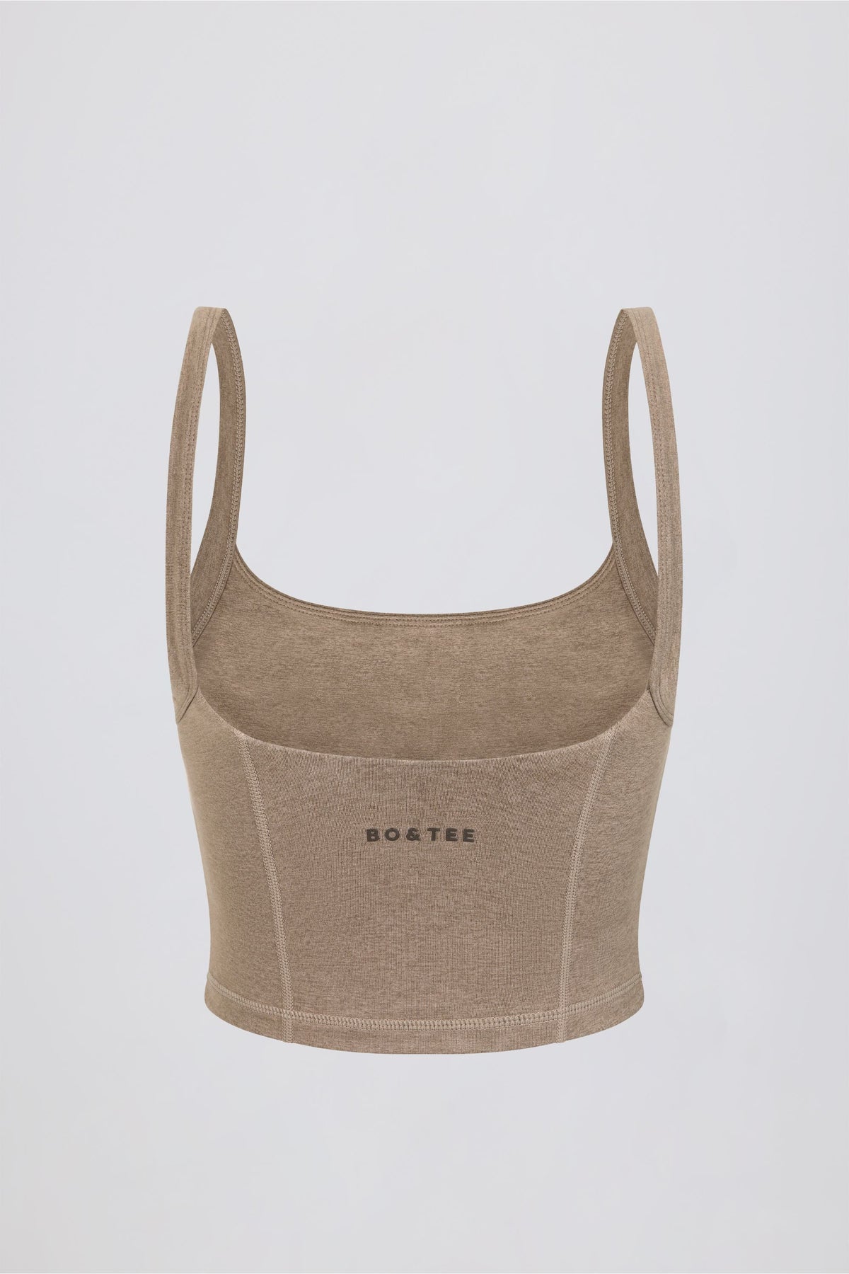 Chic Cropped Tank Top in Mocha Marl