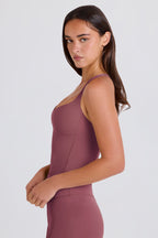 Chic Crossback Longline Tank Top in Acai