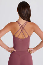 Chic Crossback Longline Tank Top in Acai