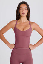 Chic Crossback Longline Tank Top in Acai