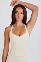 Chic Crossback Longline Tank Top in Cream