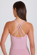 Chic Crossback Longline Tank Top in Mauve