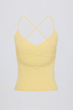 Chic Cross-Back Tank Top in Lemon
