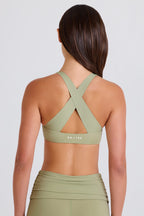 Chic Crossback V-Neck Sports Bra in Matcha