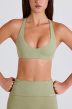 Chic Crossback V-Neck Sports Bra in Matcha