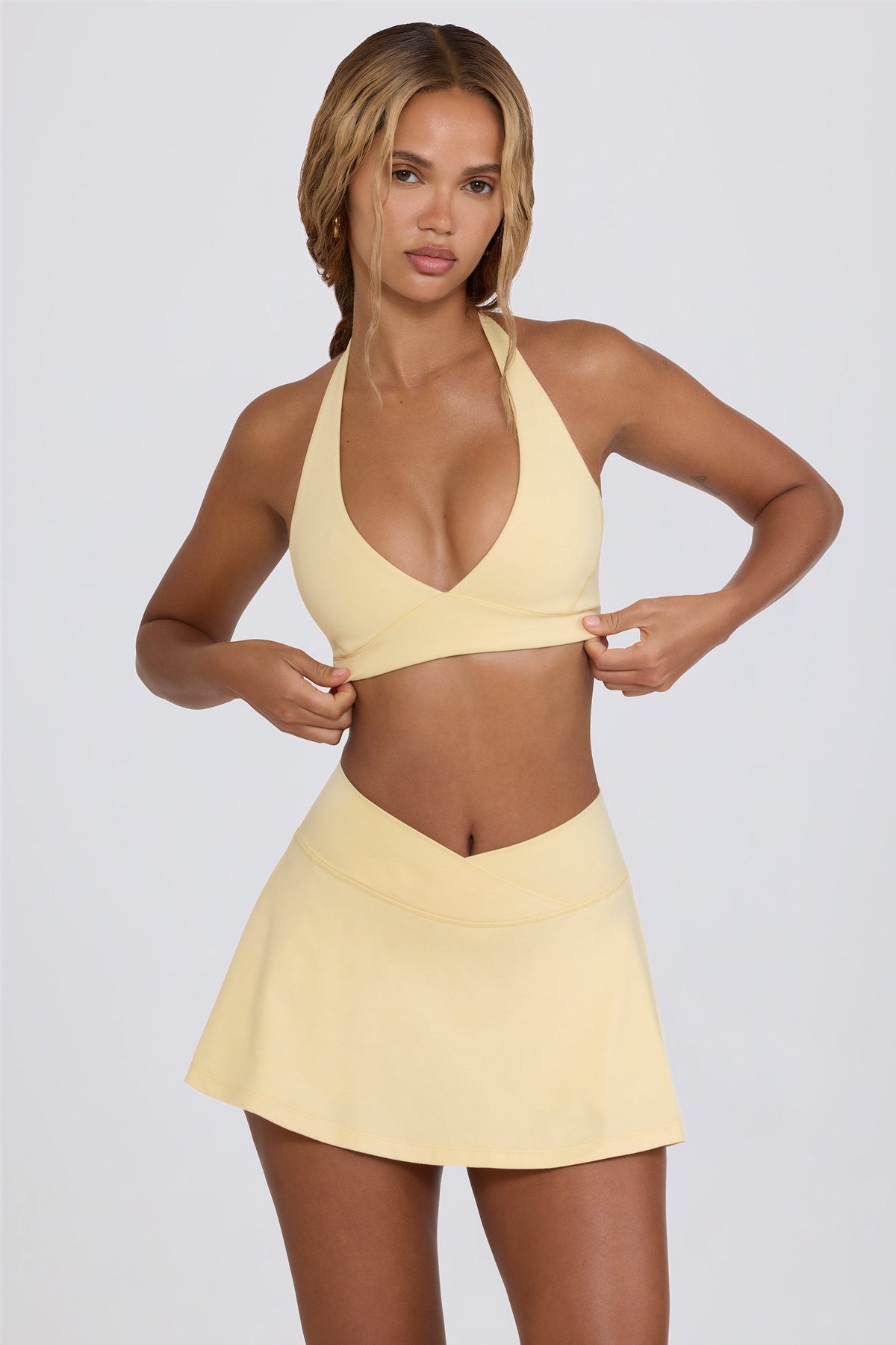 Chic Soft Active Mini Skort in Lemon Marl