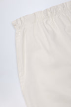 Chic Wide-Leg Cotton-Poplin Trousers in White