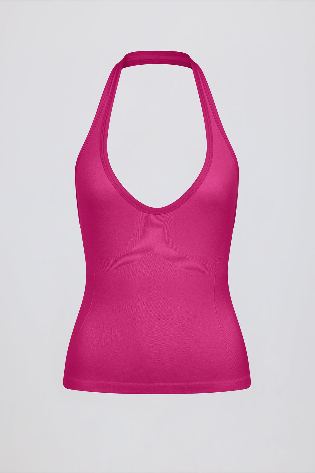 Chic Define Luxe Halterneck Tank Top in Berry