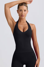 Chic Define Luxe Halterneck Tank Top in Black
