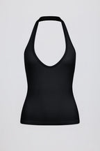 Chic Define Luxe Halterneck Tank Top in Black