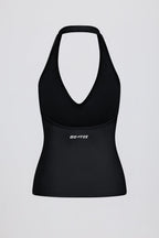 Chic Define Luxe Halterneck Tank Top in Black