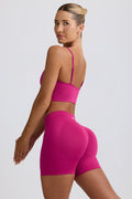 Chic Define Luxe Mini Shorts in Berry