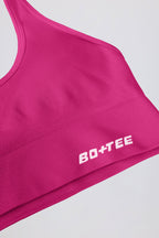 Chic Define Luxe Halterneck Sports Bra in Berry