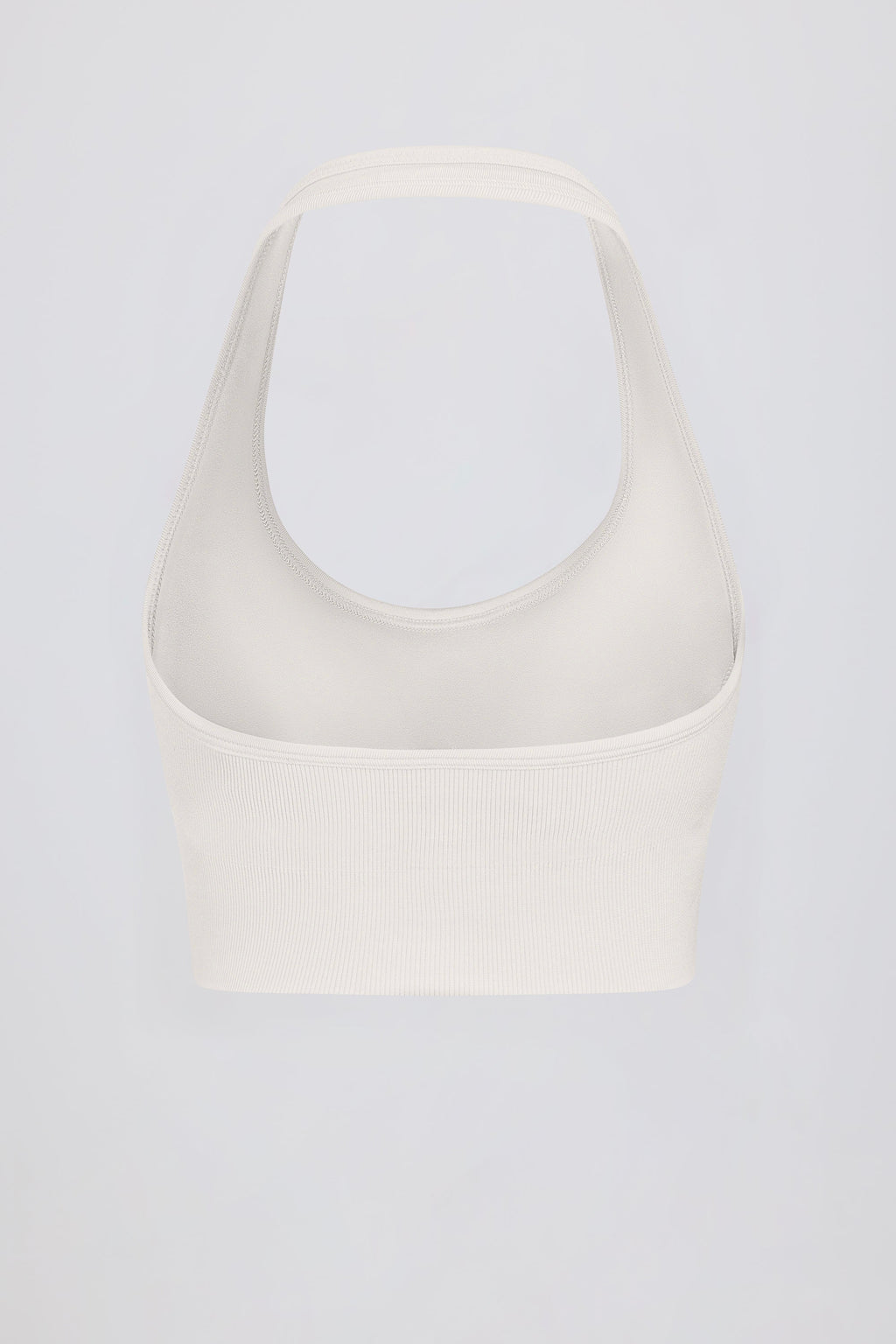 Chic Define Luxe Halterneck Sports Bra in White