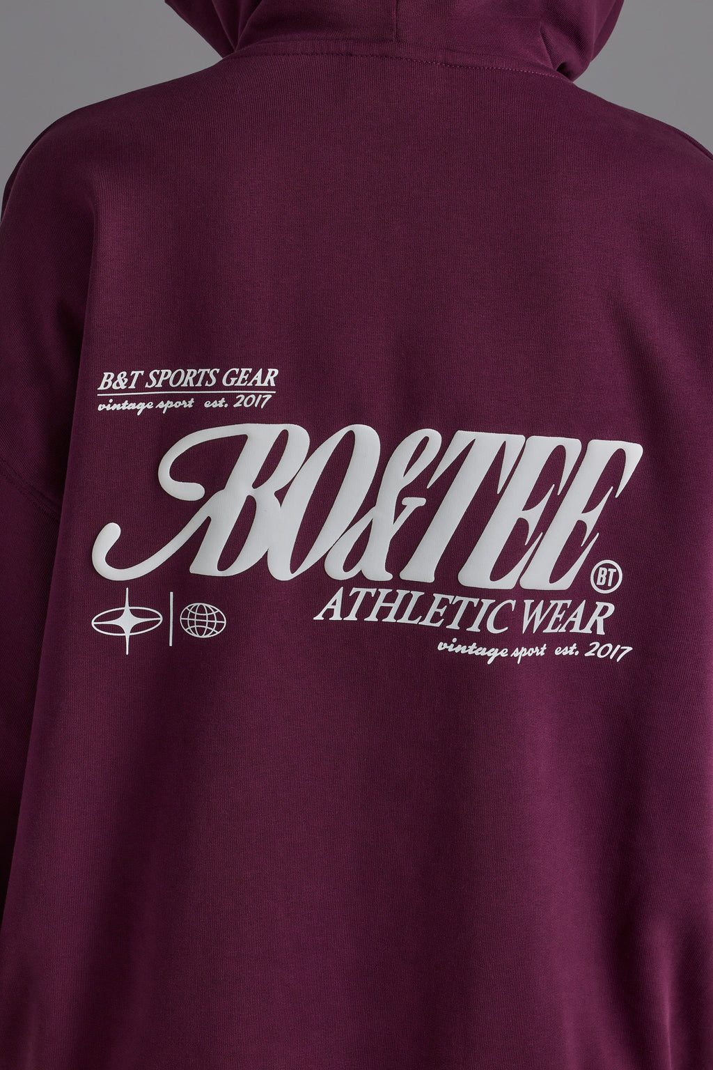 Chic Cotton Fleece Appliqué Oversized Hoodie in Grape