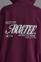 Chic Cotton Fleece Appliqué Oversized Hoodie in Grape