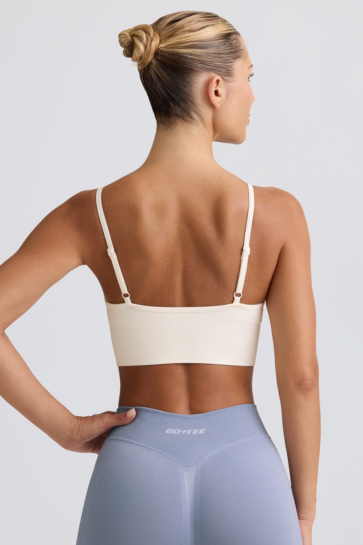 Chic Define Luxe V-Neck Sports Bra in White