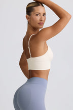 Chic Define Luxe V-Neck Sports Bra in White