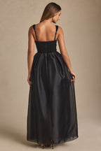 Chic Embellished Corset Gown in Black