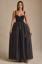 Chic Embellished Corset Gown in Black