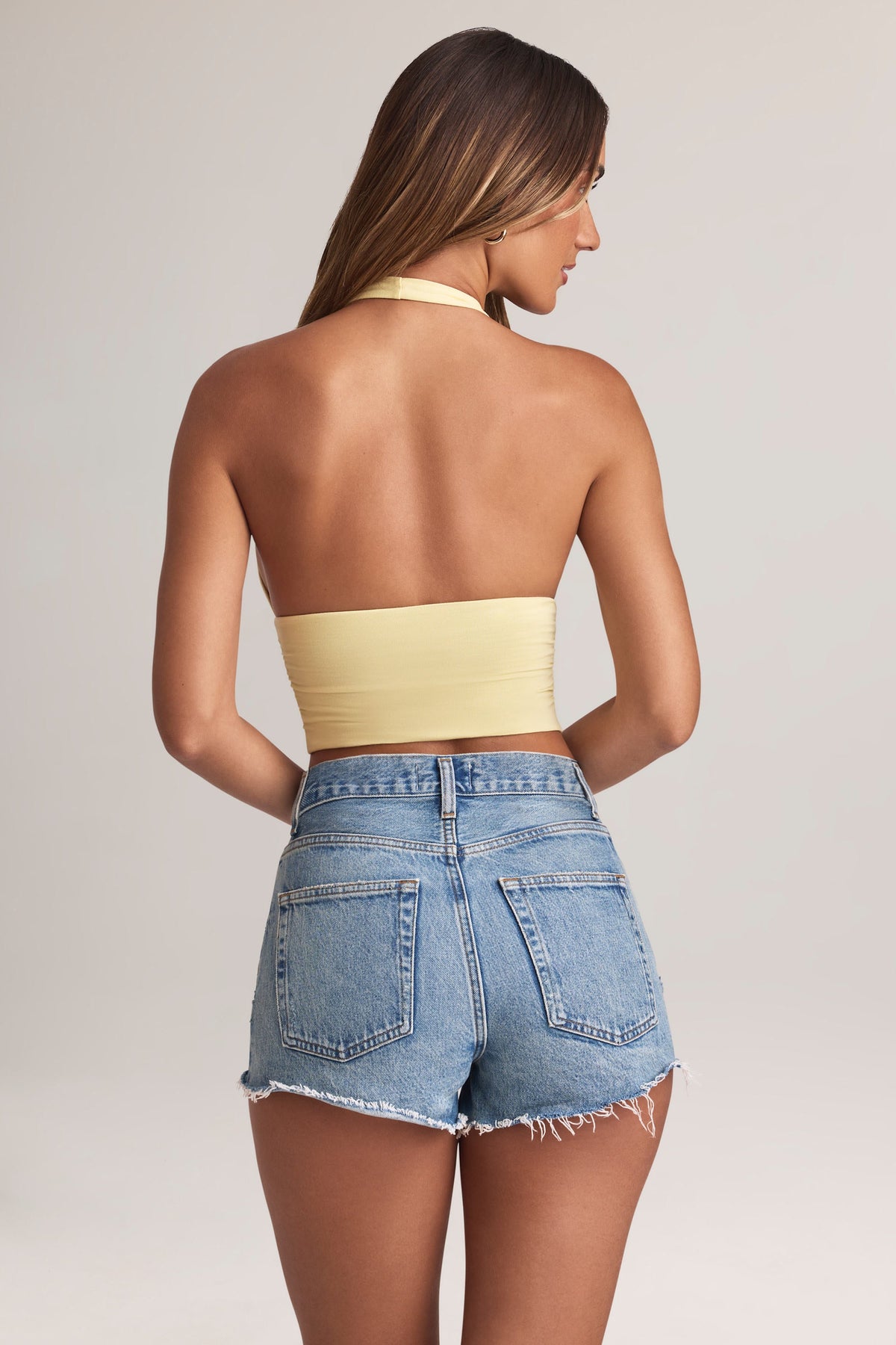 Chic Modal Halterneck Top in Lemon Sherbet