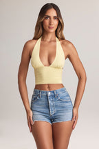 Chic Modal Halterneck Top in Lemon Sherbet
