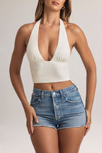 Chic Modal Halterneck Top in White