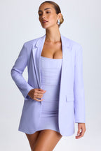 Chic Oversized Single-Breasted Blazer in Soft Lilac